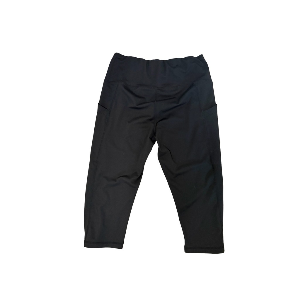 32 Degrees Cool Womens Black Cropped Leggings High Waist Side Pocket Capri Med - Picture 3 of 3